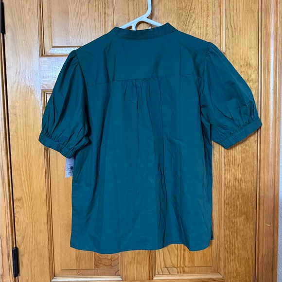 NWT Women's Nine West Forest Green Blouse size Large - Picture 5 of 5